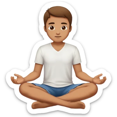 man sitting cross-legged on the floor sticker