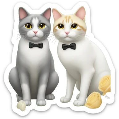 two cats backyard wedding sticker