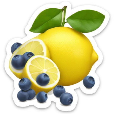 Lemon with blueberries sticker