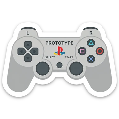 flat design style PlayStation 1 Controller Prototype Game sticker
