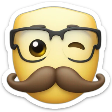 A moustache in the rubber hose animation style sticker