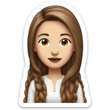 A girl with long brown  hair white skin lip filler brown eyes in a rich people outfit  sticker