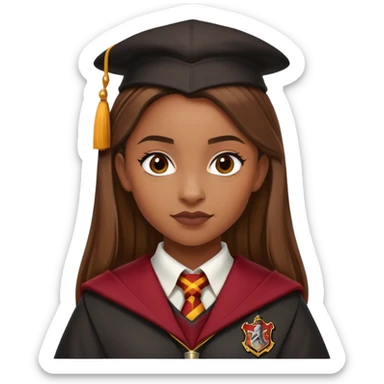 Angelina Johnson in harry potter, wear hogwarts gryfindor uniform, ponytail hair sticker