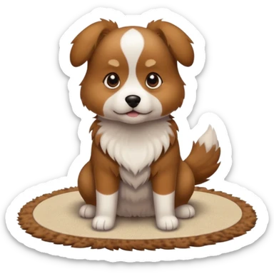 dog standing on a carpet sticker