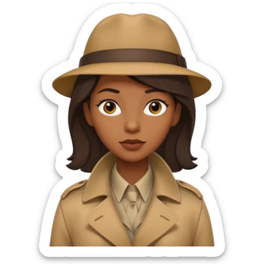 kahverengi trençkotlu kadın zenci dedektif  sticker