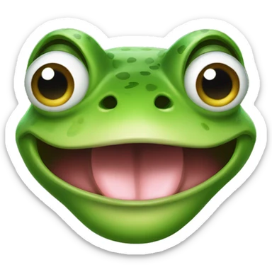 frog tongue out face sticker