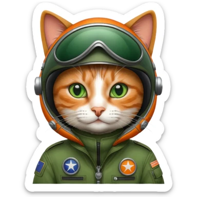 a cat as pilot sticker