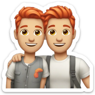 Gay couple with red hair and pink hair sticker