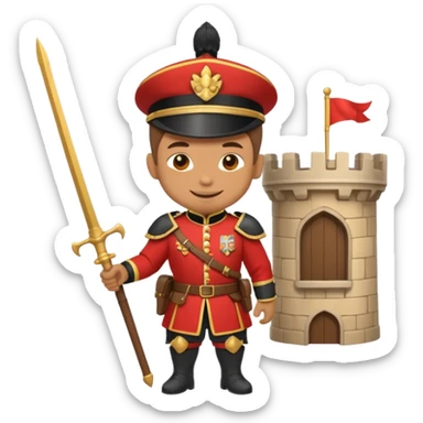castle-guard, no sword, chibi full body sticker