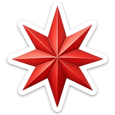 red twelve point star sticker
