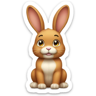 Creates a muscular cuddly rabbit sticker