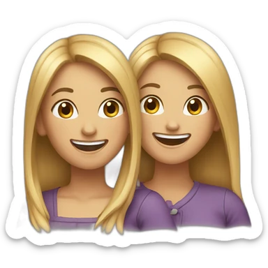 Two  female bestfriends laughing together  sticker