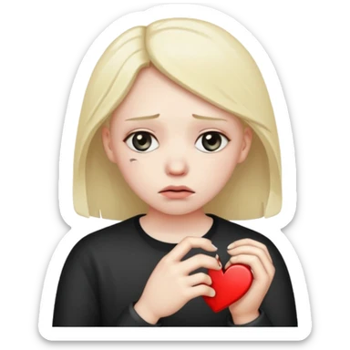  heart broken with ring sticker