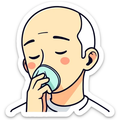 a person holding their nose sticker