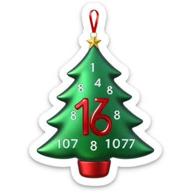 the numbers "1637" christmas festive  sticker