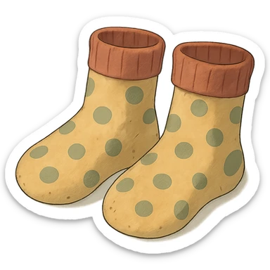 cute socks, ghibli style sticker