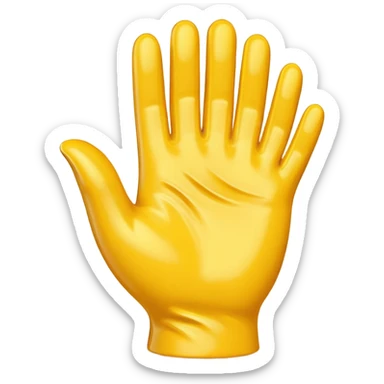 3D yellow hand wave icon no background sticker