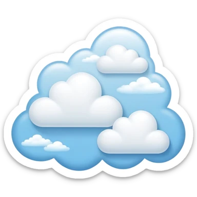 clear blue sky with soft, fluffy clouds scattered across it. The clouds are light and airy, drifting gently, creating a peaceful and calming atmosphere. The background emphasizes the open expanse of the sky, evoking a sense of freedom and tranquility. sticker