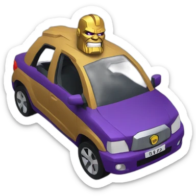thanos driving a car sticker