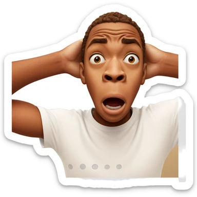 surprised boy in white shirt sticker