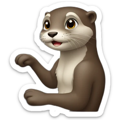 Impatient otter waiting in car with airport in background sticker