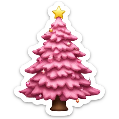 Pink aesthetic Christmas tree sticker