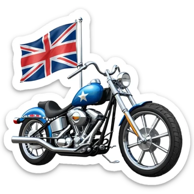 easy rider chopper motorcycle with southern cross flag on tank.  facing towards the left sticker