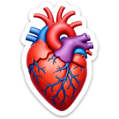 Blooming anatomical heart sticker