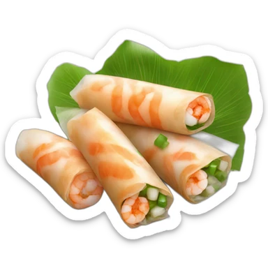 Vietnamese spring roll with a shrimp and green onion sticker