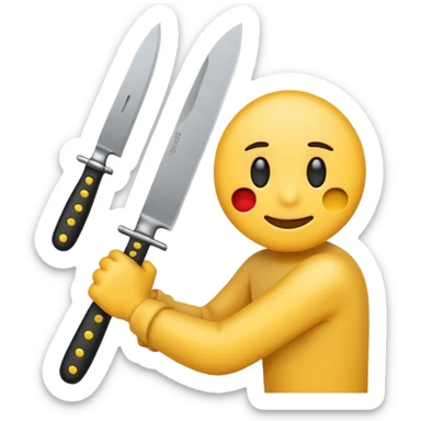 slitting my wrist normal round yellow emoji like traditional original emojis before the people ones with a knife, the one on the right is getting there, include a knife cutting a wrist  sticker