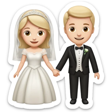 couple dressed as bride and groom sticker