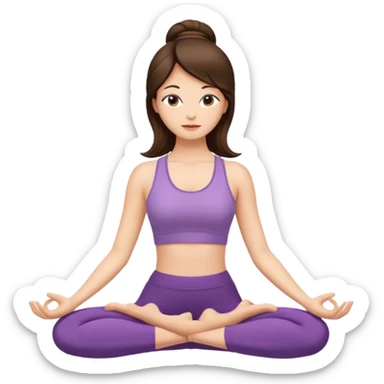 yoga women elegant and brunette hair sticker