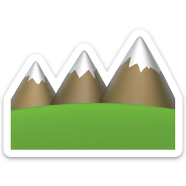 3 mountains, one small, one medium and one big sticker