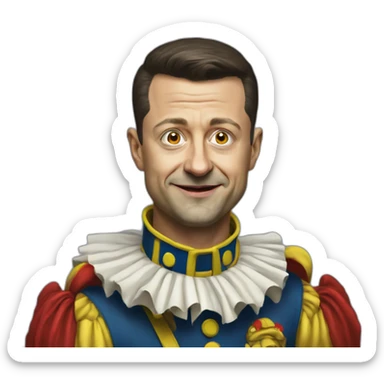 Volodymyr Zelenskyy war-clown sticker