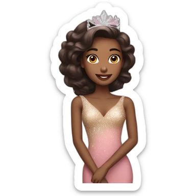 A girl with Miss Universe sticker