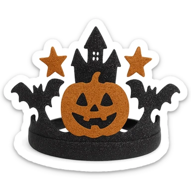 halloween crown, sparkly and trendy, remove background sticker