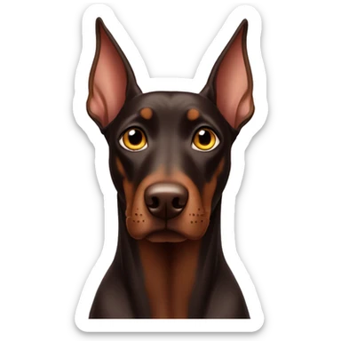 Choco doberman with cat eyes sticker
