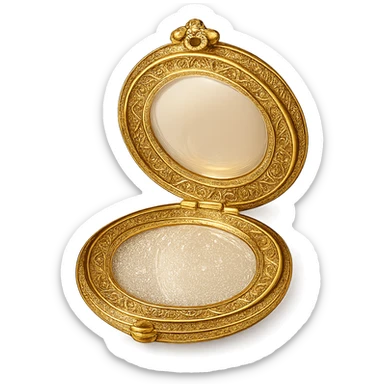 glamorous compact mirror, elegant and radiant, no background sticker