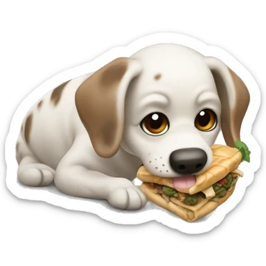 Un perro comiendo una tortuga sticker