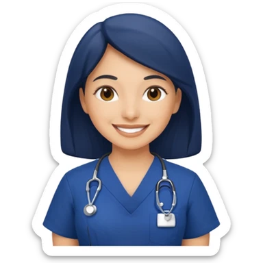 Latina nurses with navy blue scrubs  sticker