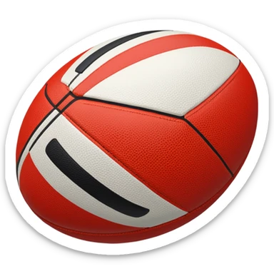 australian rules football ball with equal sized horizontal red, white, black stripes sticker