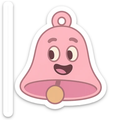 pink bell, soft pastel tones sticker