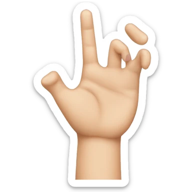 A hand holding up only pointer finger ,middle finger and ring finger sticker