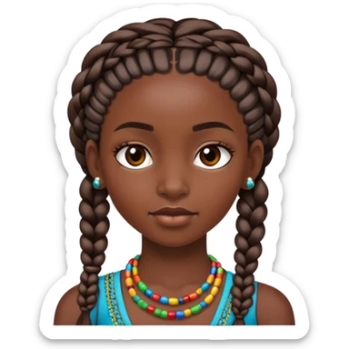 back of african girls head sticker