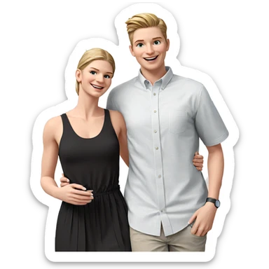 blonde beauty with joyful companions sticker