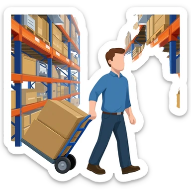 pushing factory trolley sticker