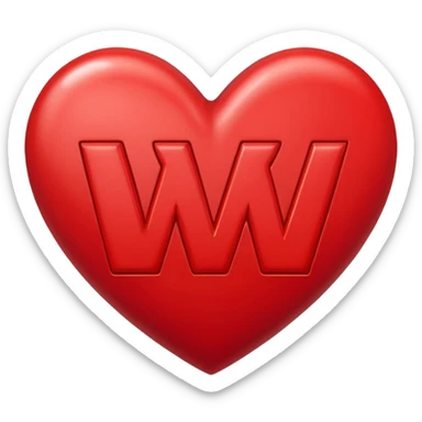 letters, M + V in a heart  sticker