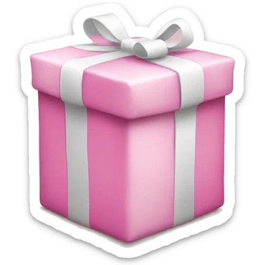 Pink and white Christmas present sticker