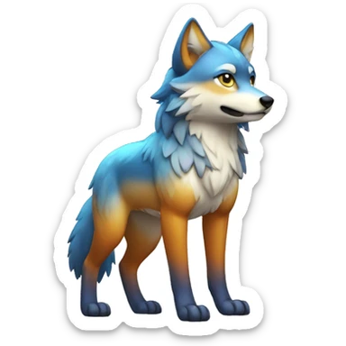 Colorful Shiny Fionbri-Falvie-wolf full body sticker