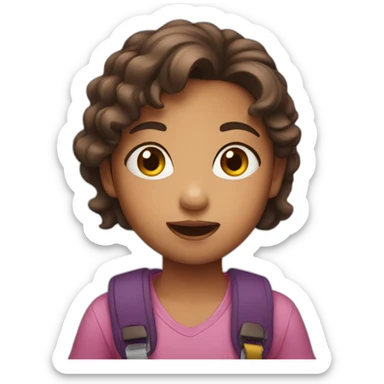 Cute girl telling a story sticker